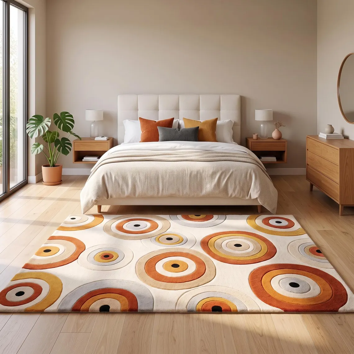 Retro Circle Pattern Area Rug