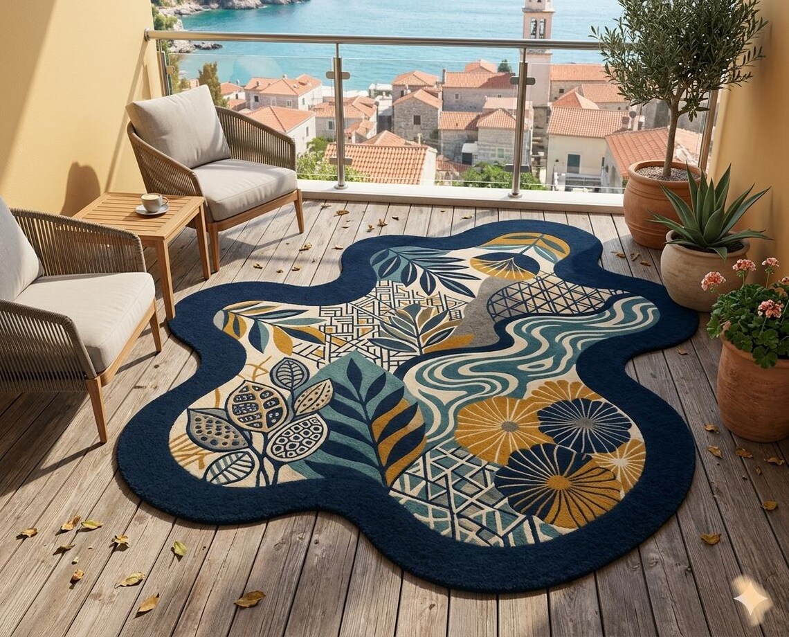 Abstract Floral Area Rug