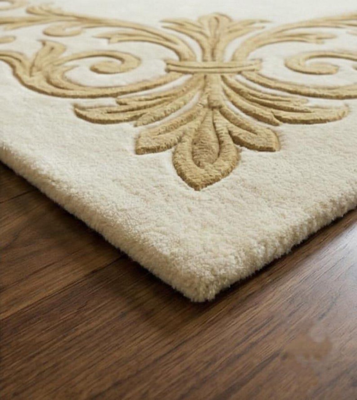 Elegant Beige Embossed Carpet