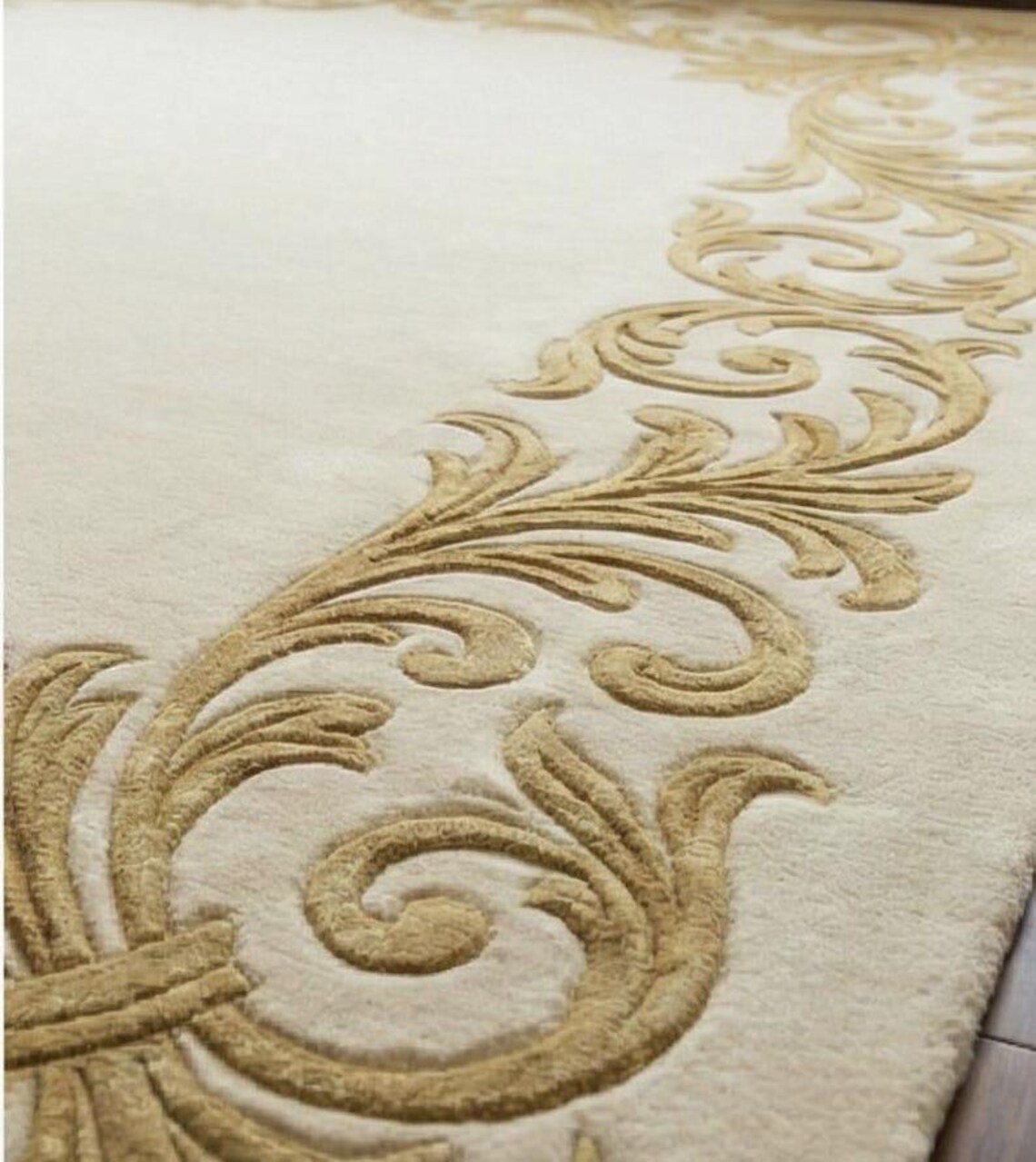 Elegant Beige Embossed Carpet