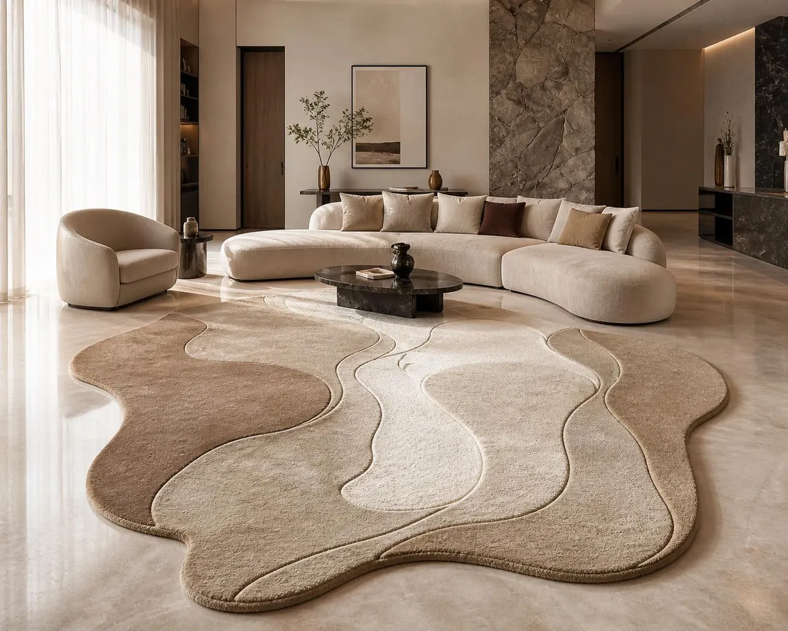 Abstract Wave Area Rug