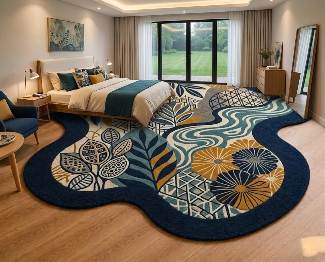Abstract Floral Area Rug