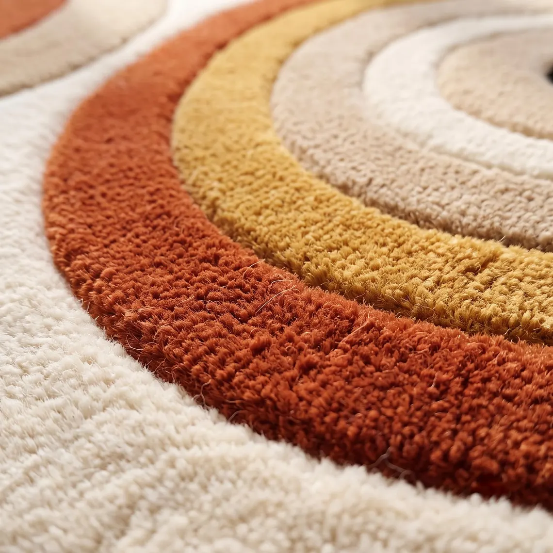 Retro Circle Pattern Area Rug
