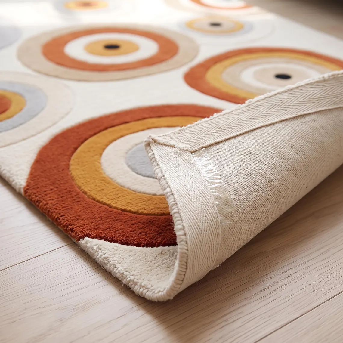 Retro Circle Pattern Area Rug
