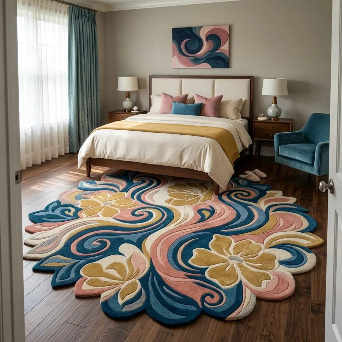 Floral Swirl Designer Rug