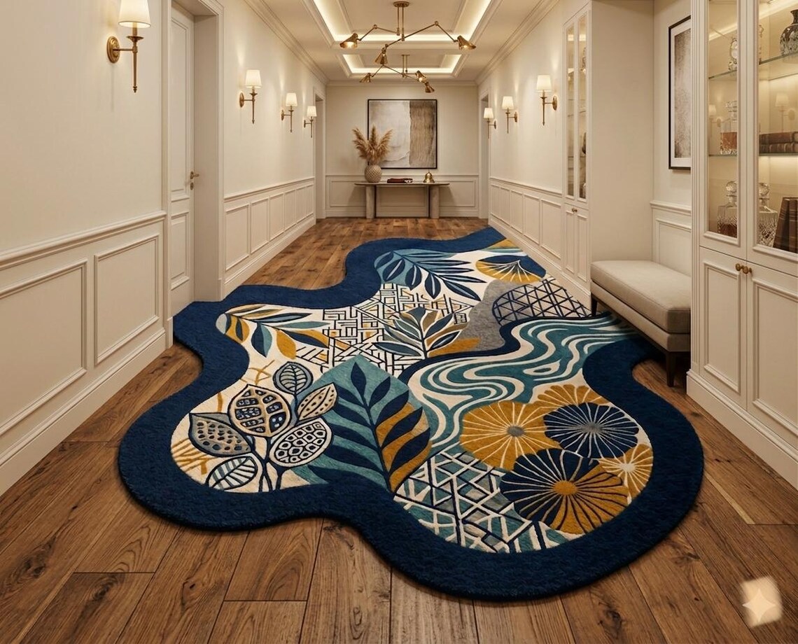 Abstract Floral Area Rug