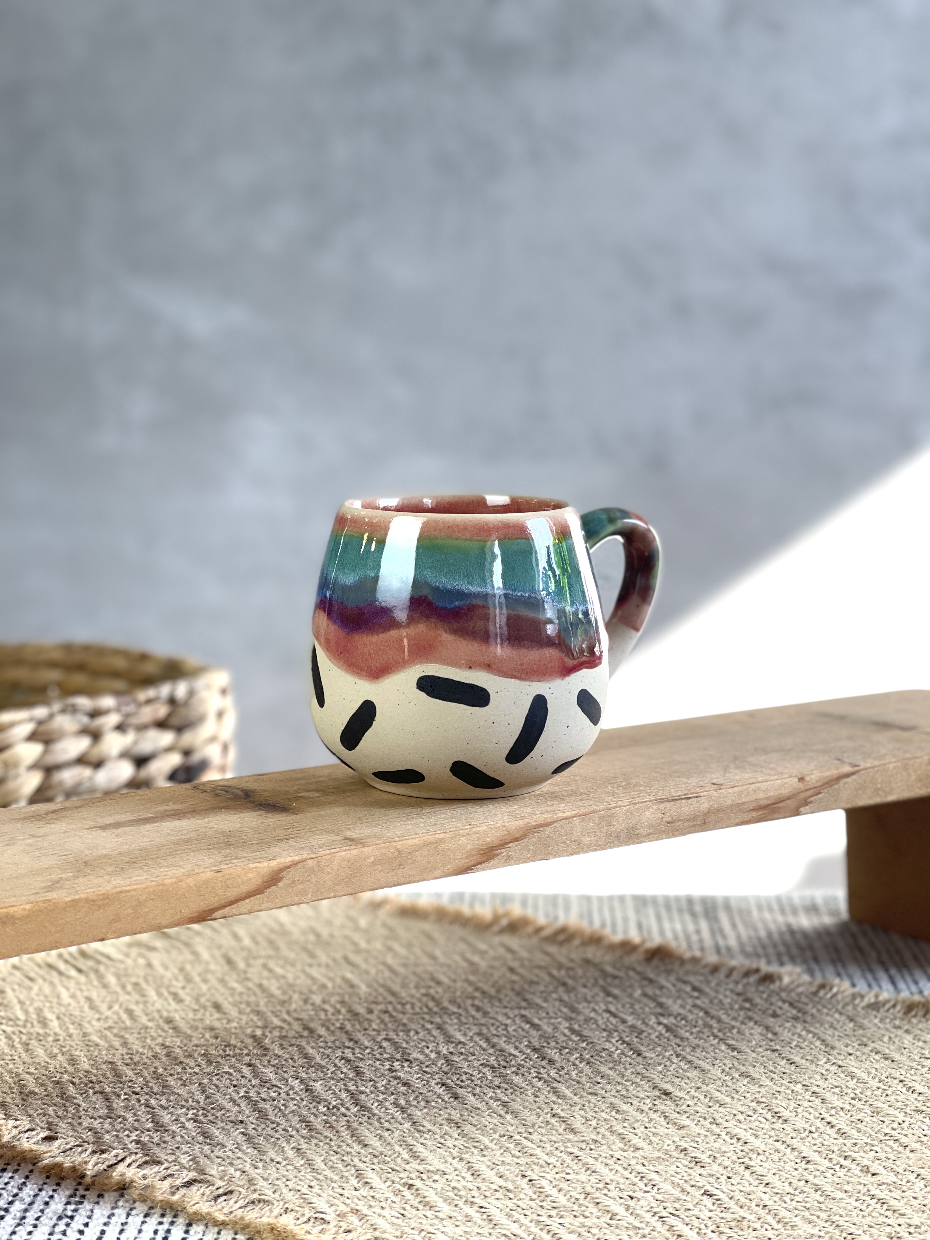 Regenbogen Tasse – Handgemachte Keramiktasse