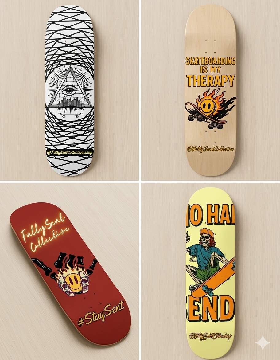 Fully Sent Collective Skateboard Decks 
