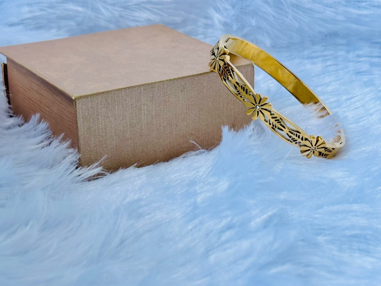 Floral Gold-Plated Bangle