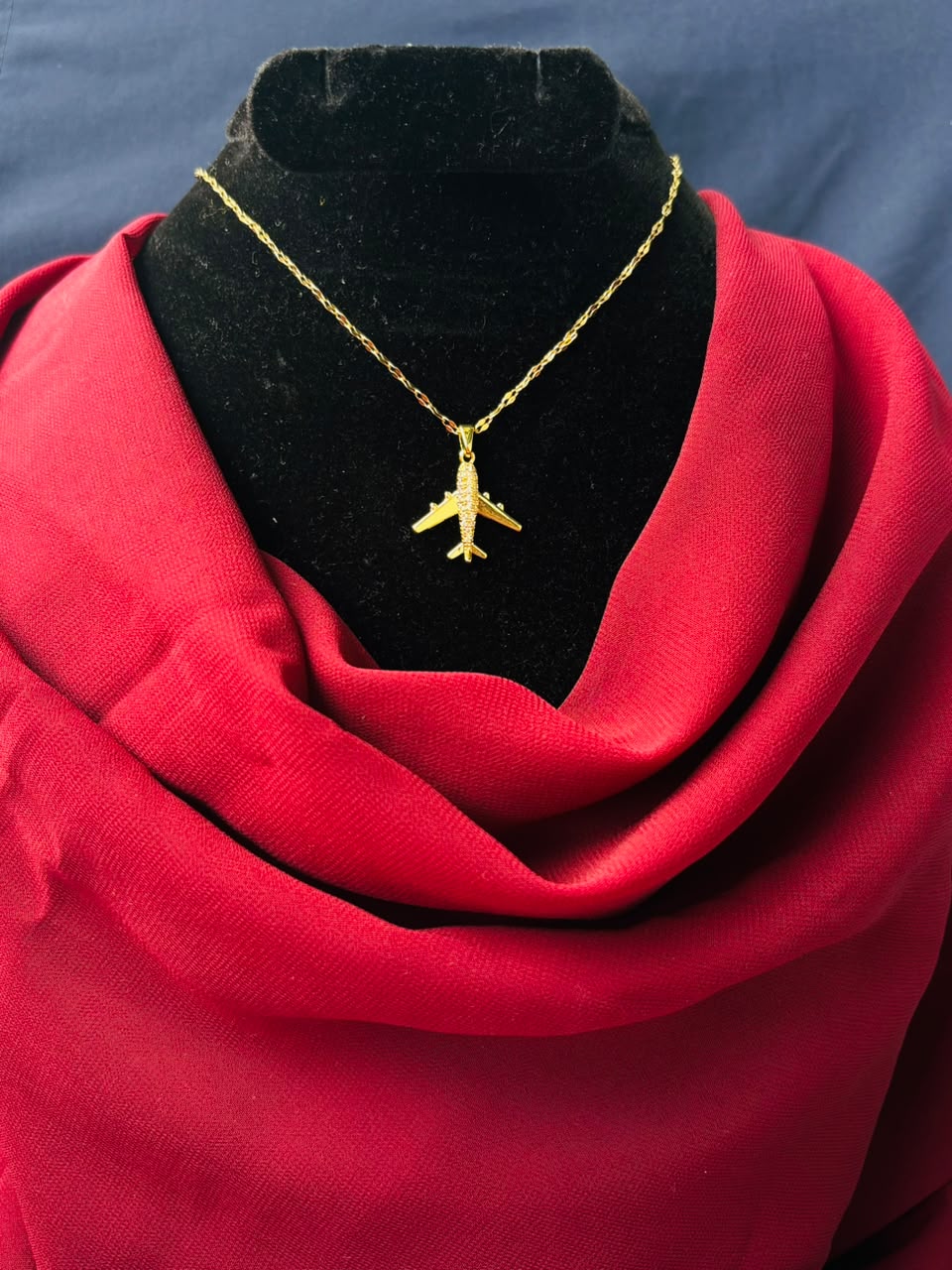 Gold Airplane Pendant daily wear