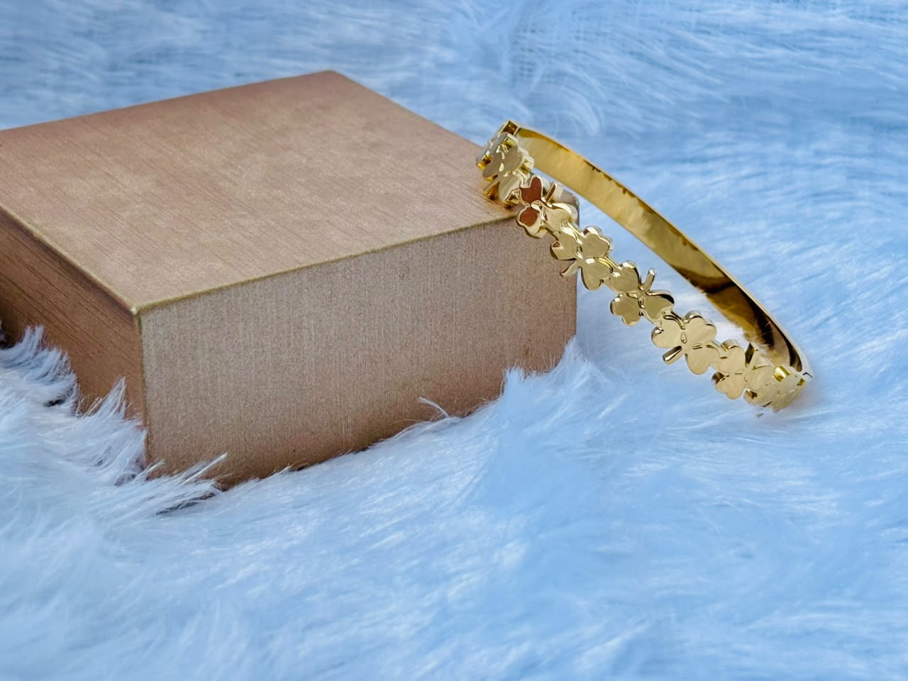 Floral Gold-Plated Bangle