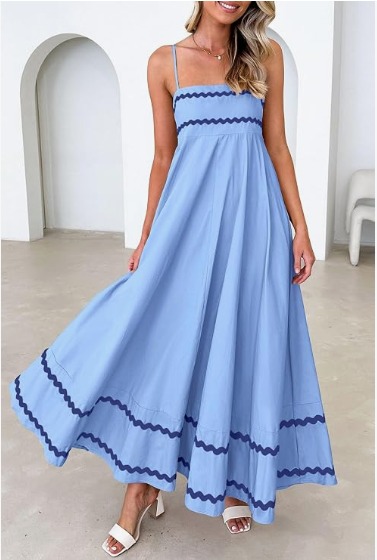 Blue Boho Maxi Dress