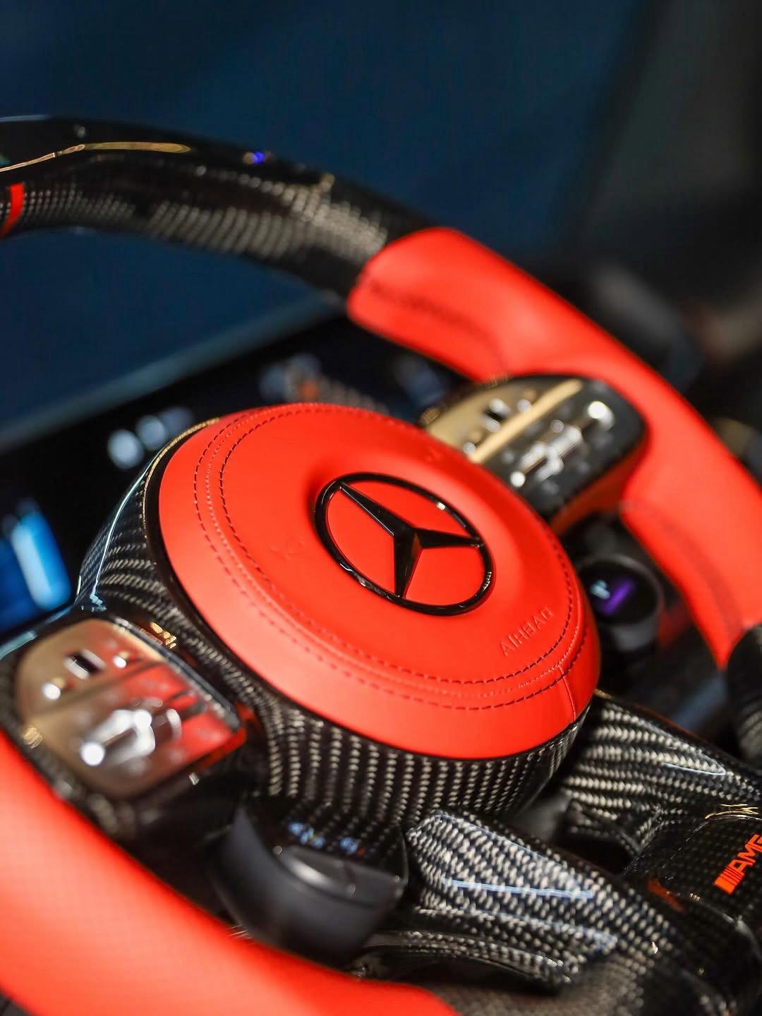 Mercedes AMG Carbon Fiber Steering Wheel Upgrade | Nappa Leather Custom Mod Interior Parts
