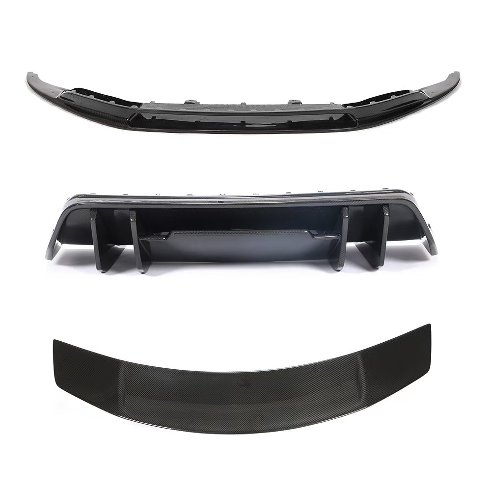 Dry Carbon V Style Front Lip Rear Diffuser Spoiler For 2016-2018 Audi R8
