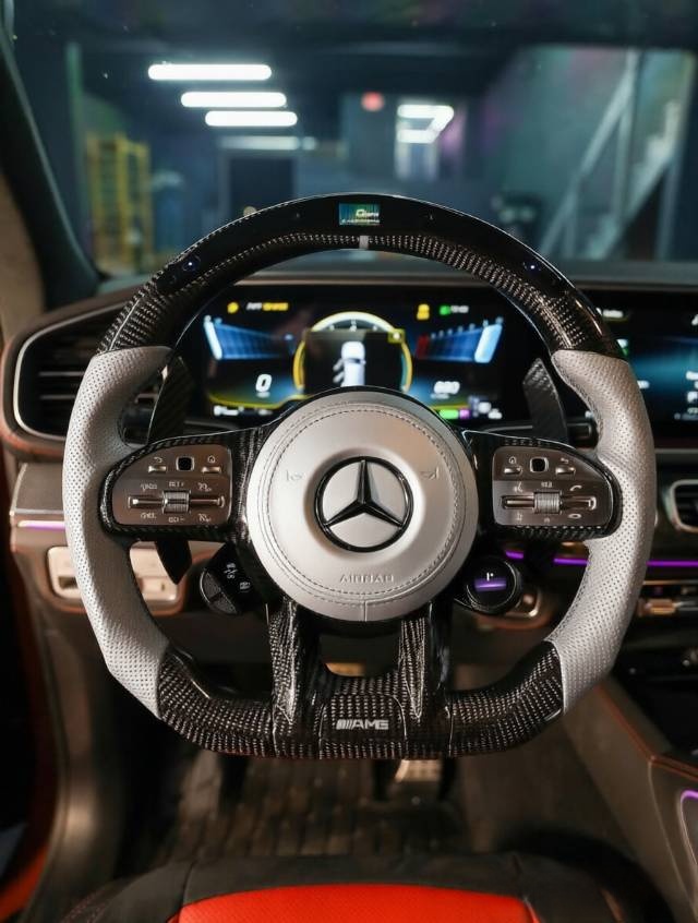 Mercedes AMG Carbon Fiber Steering Wheel Upgrade | Nappa Leather Custom Mod Interior Parts