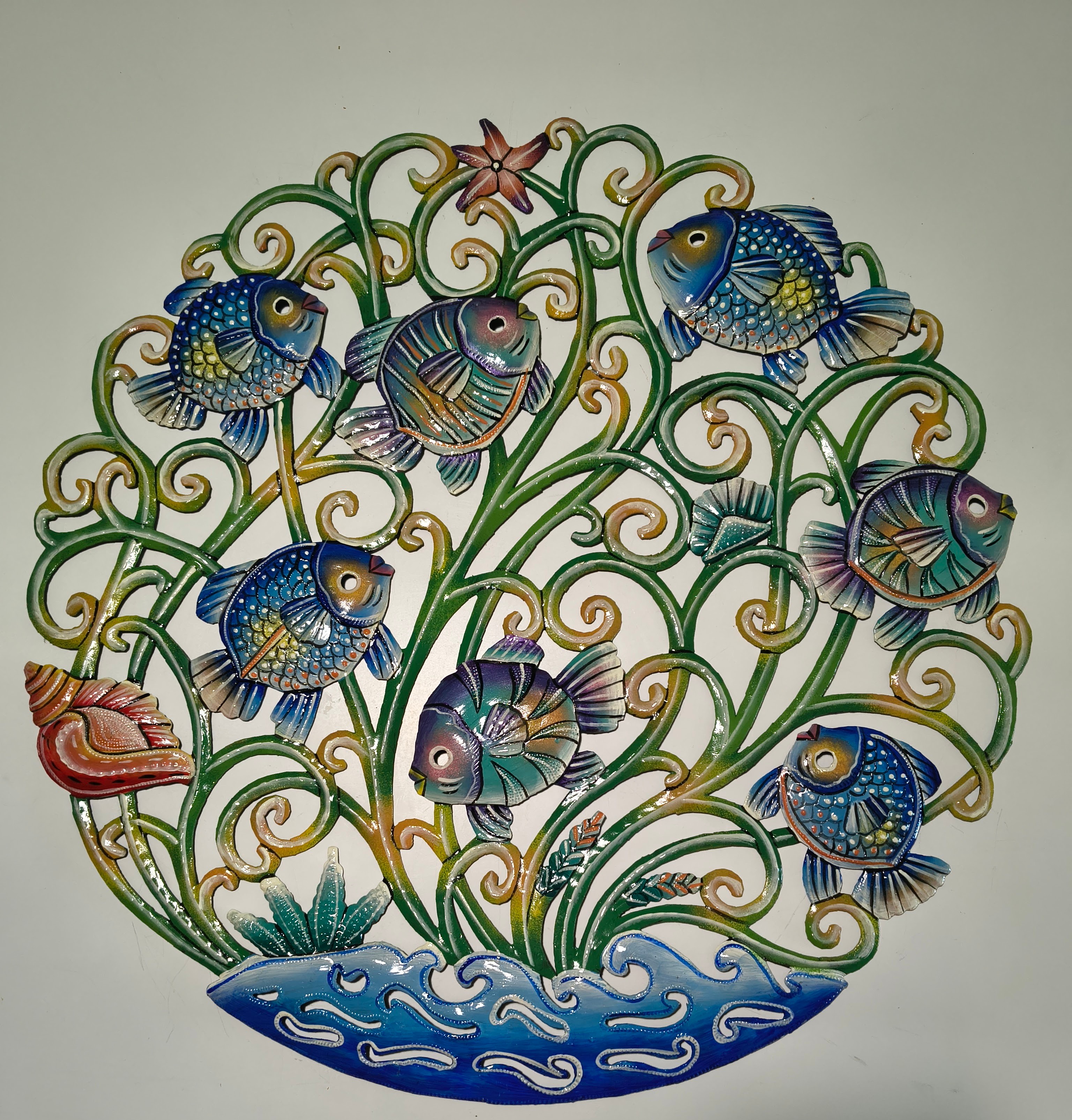 Handcrafted Metal Fish Wall Art