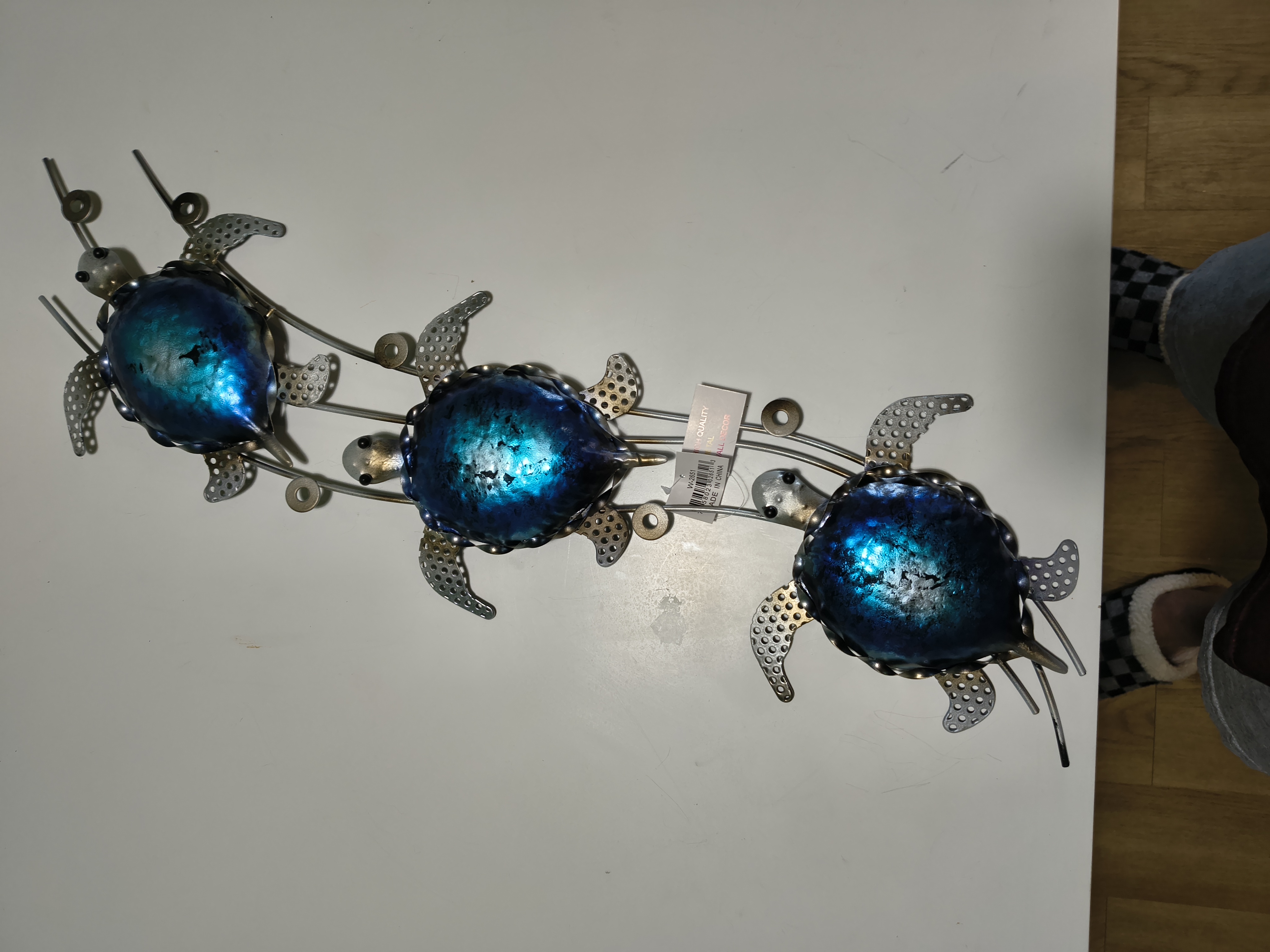 Blue Sea Turtle Metal Wall Art