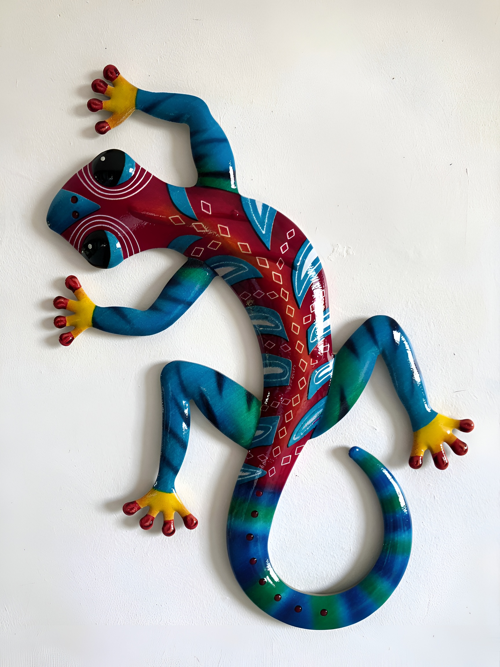 Colorful Metal Gecko Wall Art