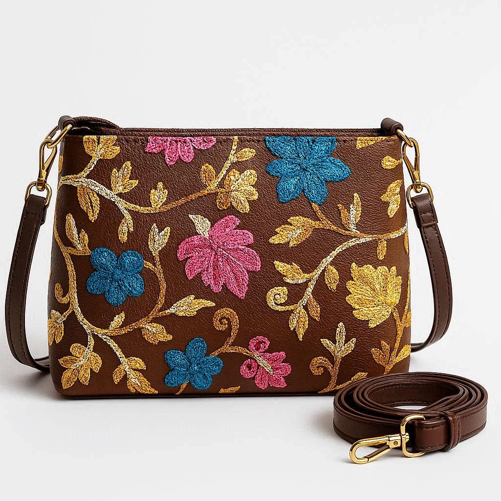 Embroidered Floral Handbag