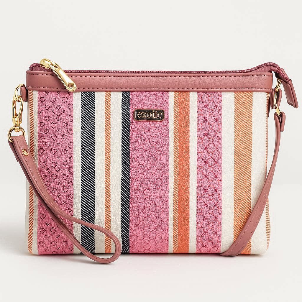 Striped Crossbody Handbag