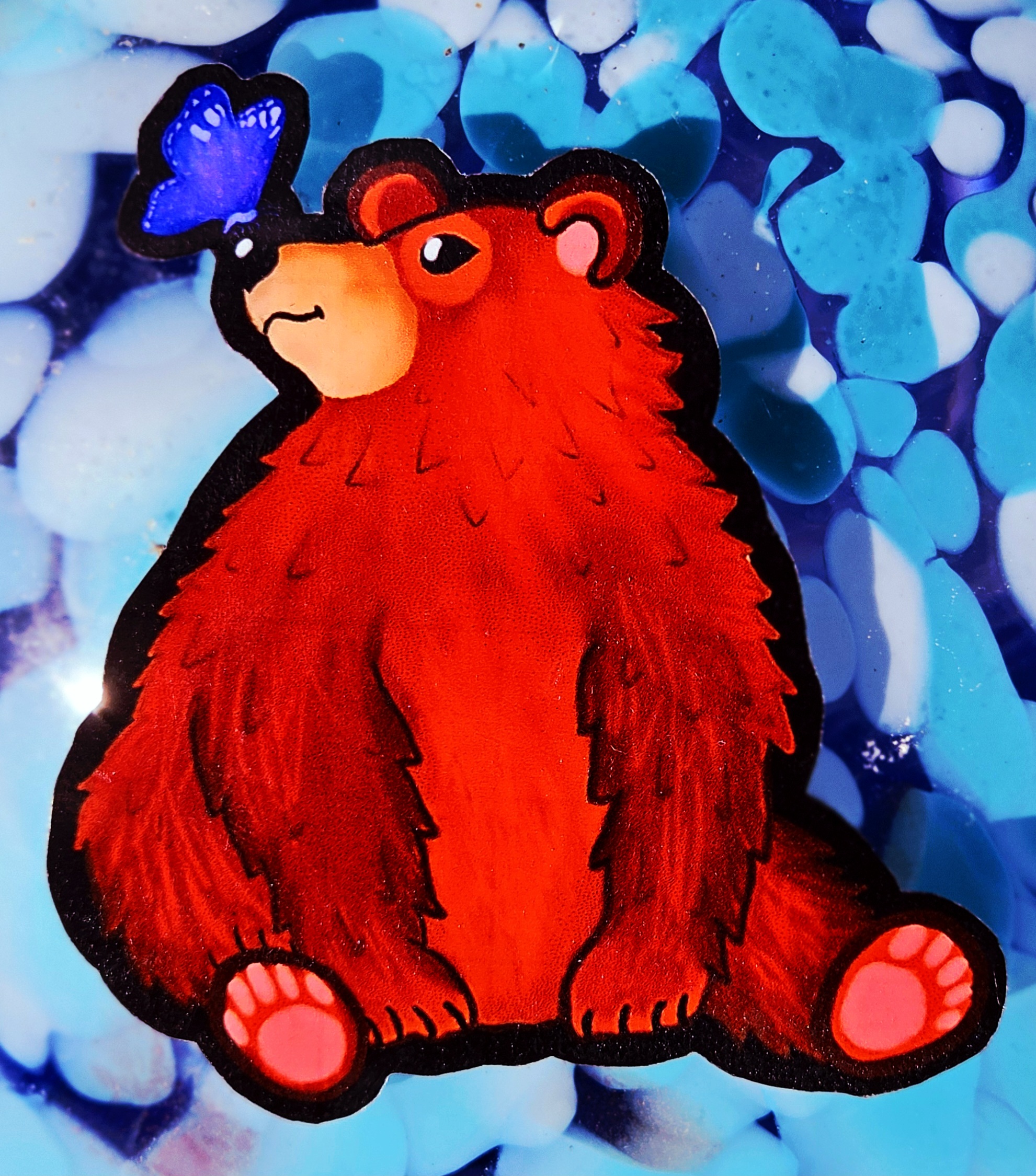 Bear & Butterfly Sticker