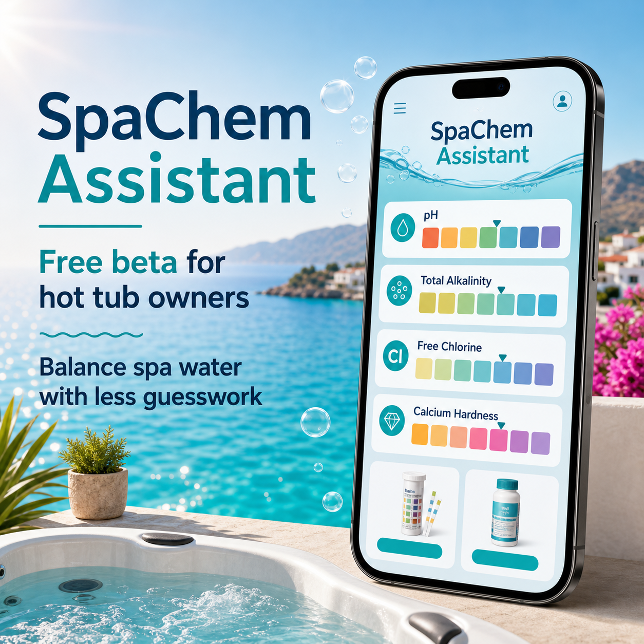 Hot tub water balance with SpaChem Assistant