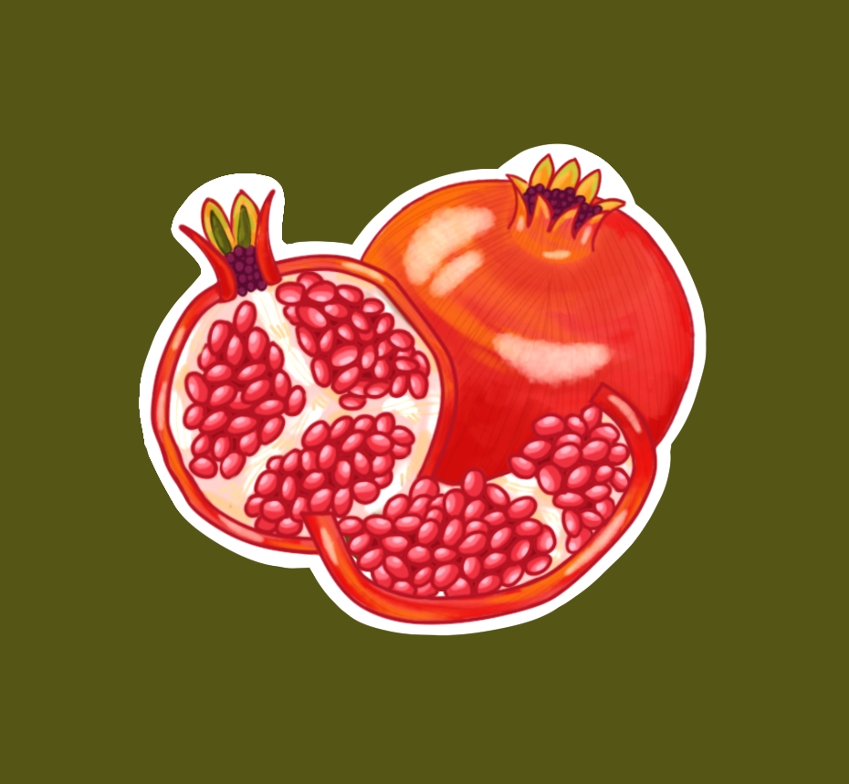 Pomegranate Vinyl Stickers (6 pack)