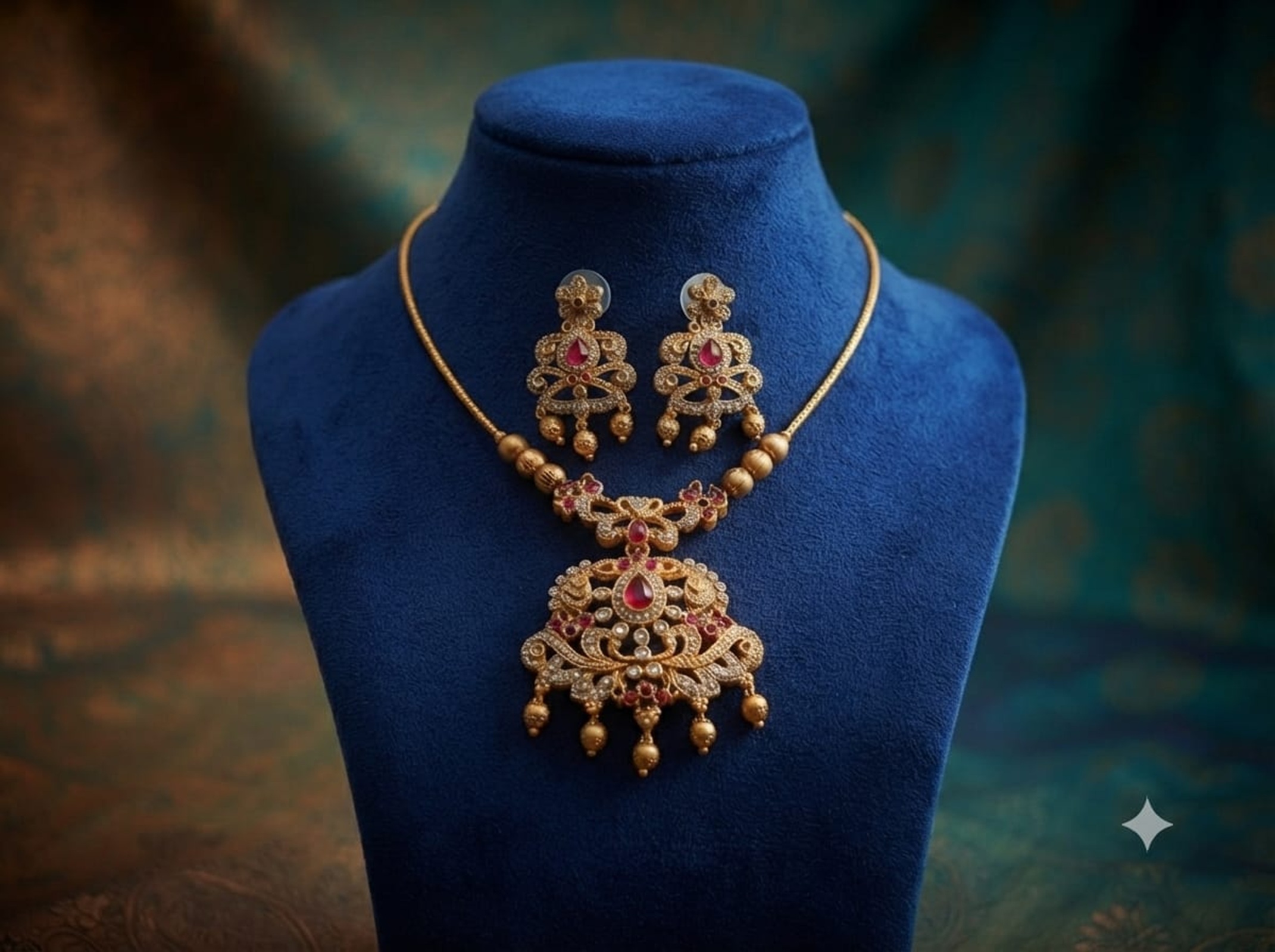 Traditional Gold Plated Antique Necklace Set