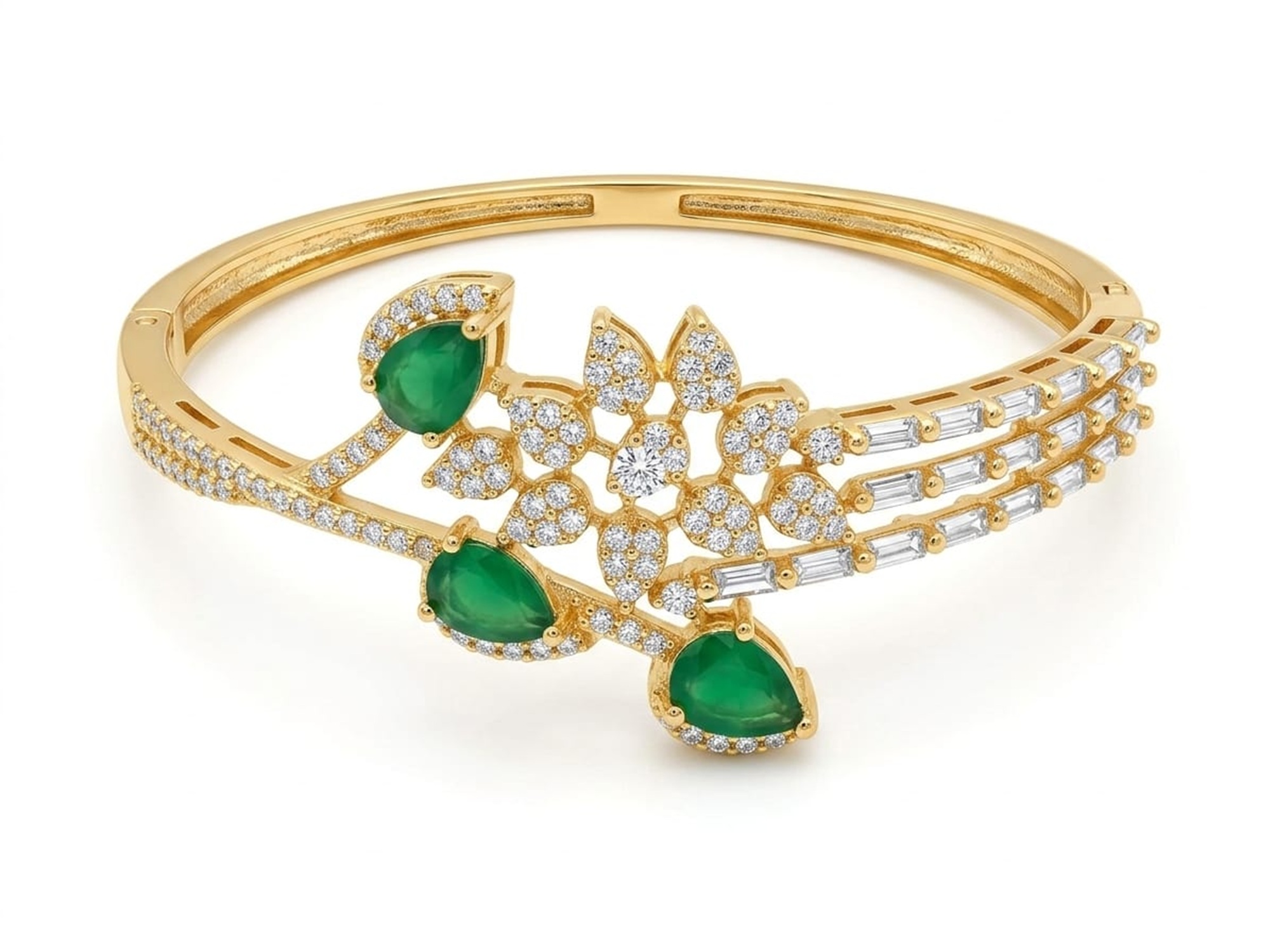 Emerald & Diamond Gold Bracelet