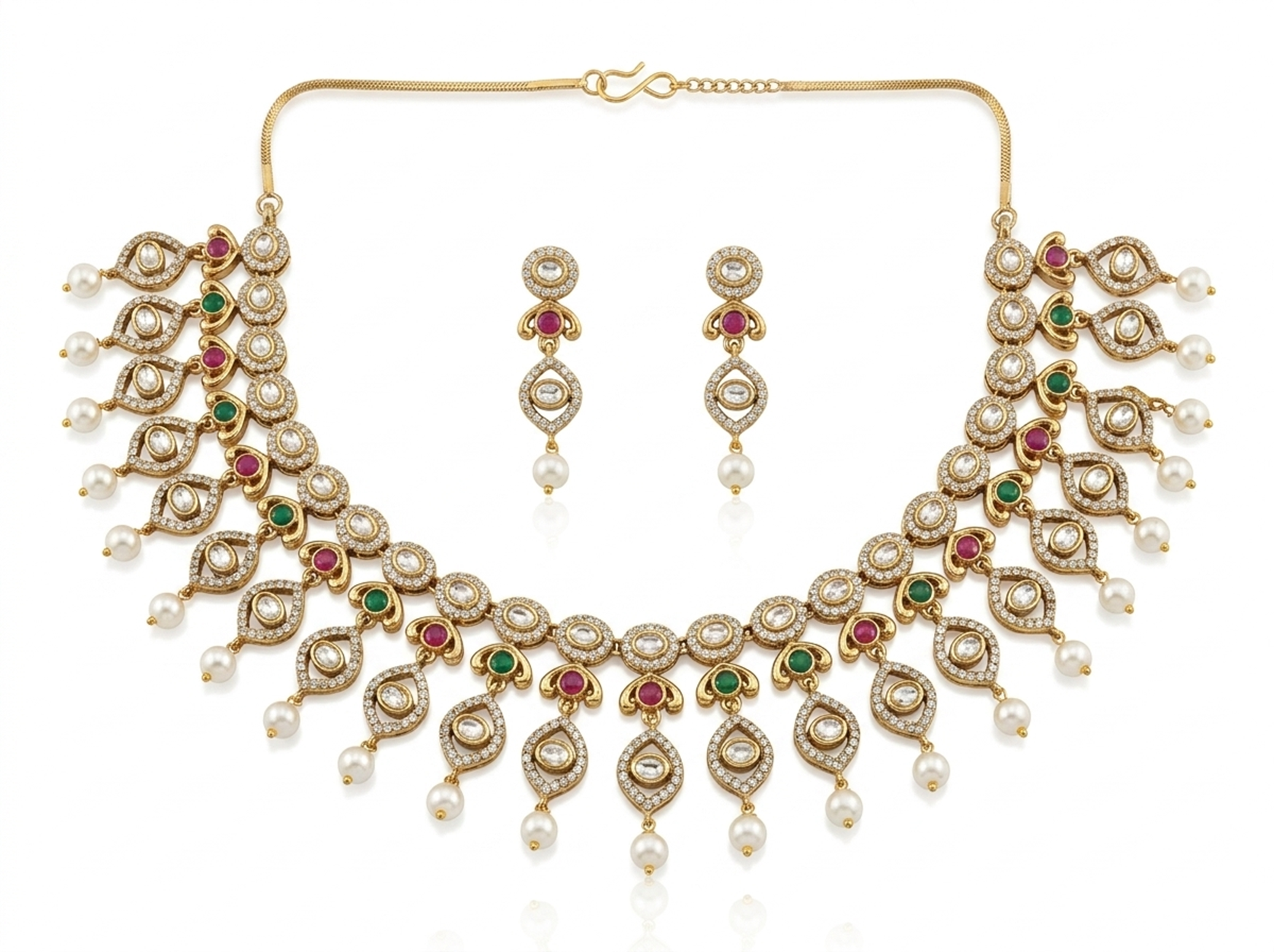 Kundan Pearl jewelery Set