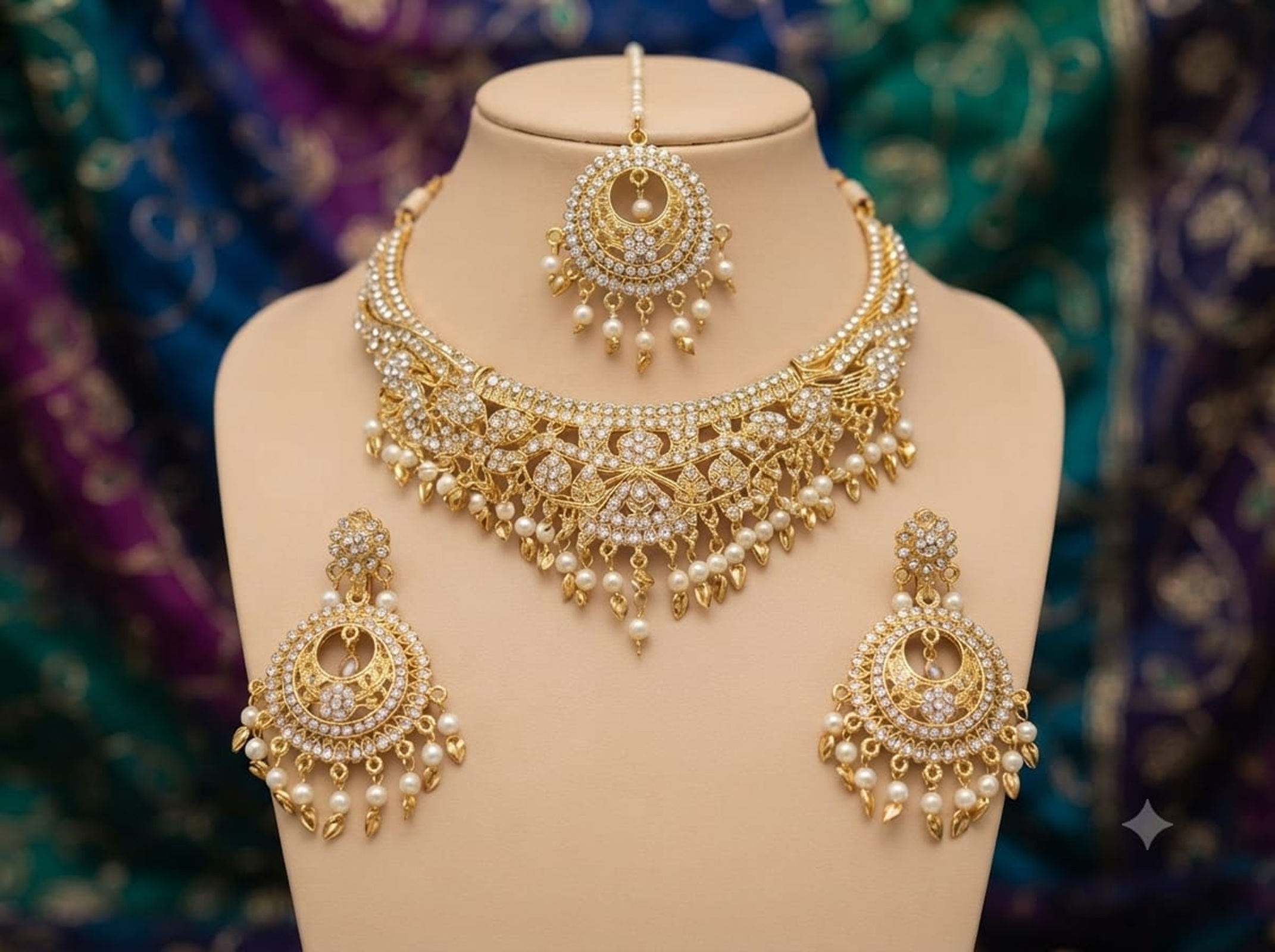 Pearl & Gold Bridal Jewelry Set