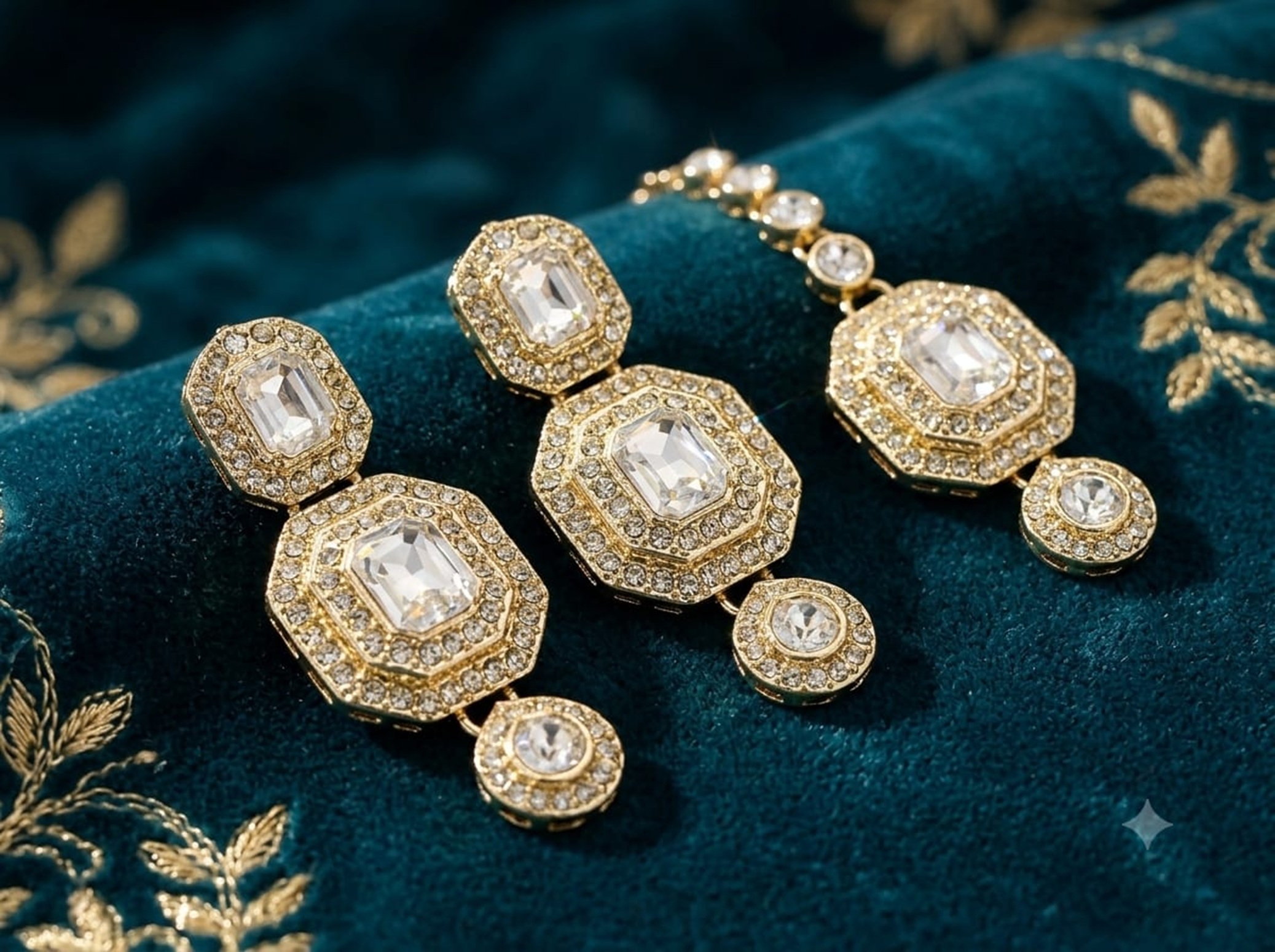 Ruby Stone Bridal Necklace Set