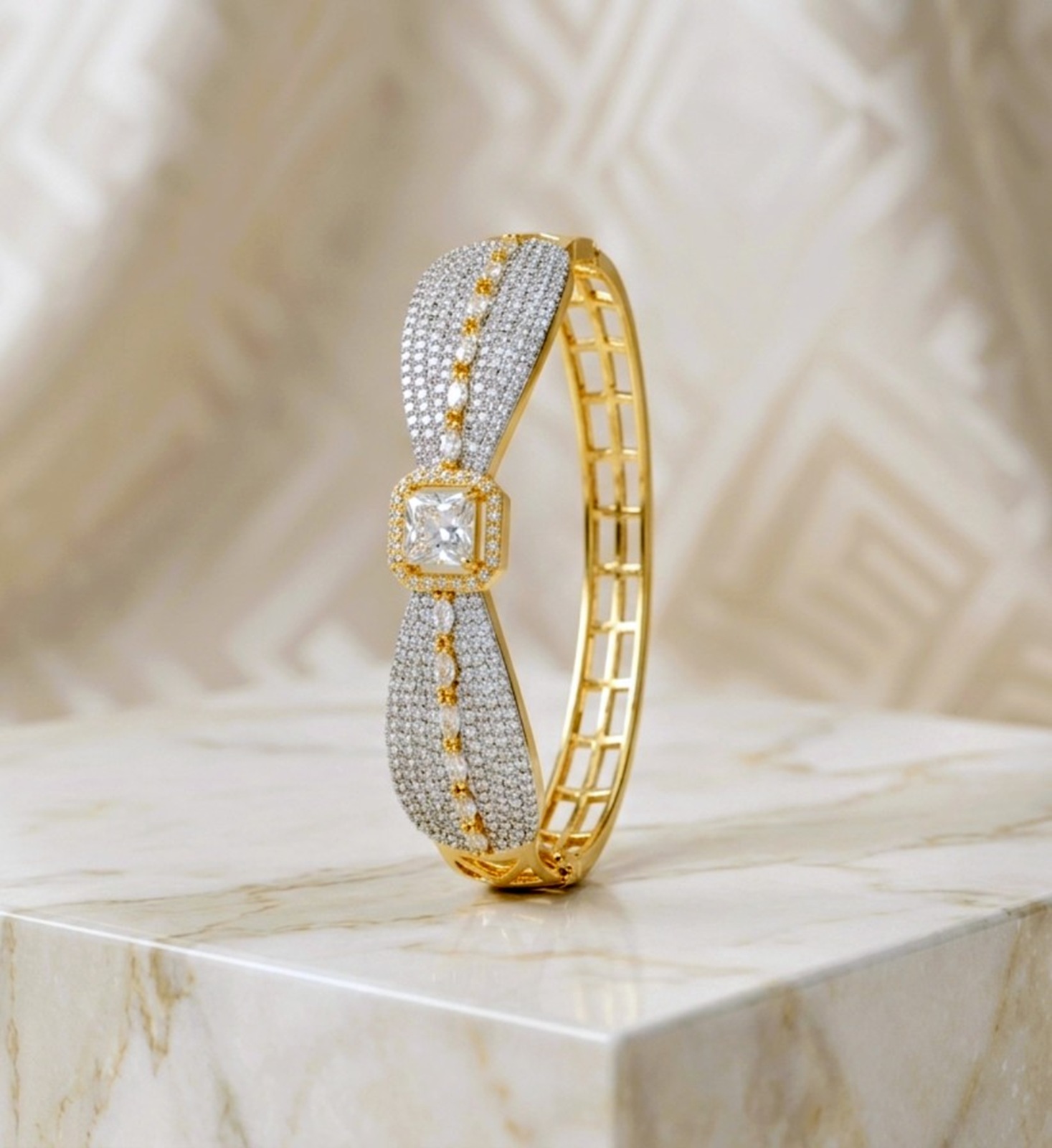 Elegant Gold-Plated Cubic Zirconia Bracelet