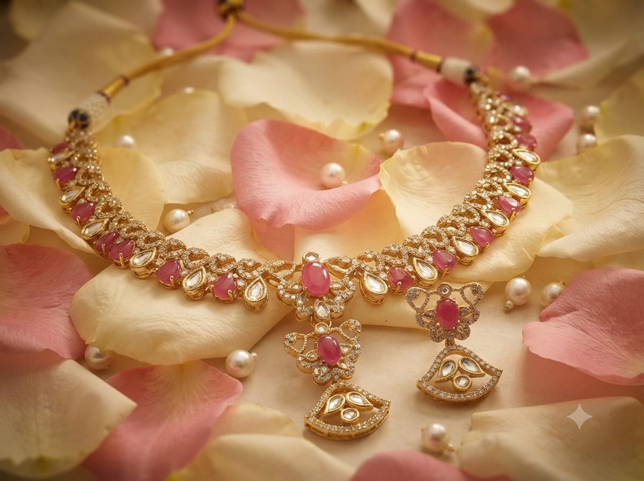 Traditional Gold-Plated Multi Color Handmade Kundan Necklace Set