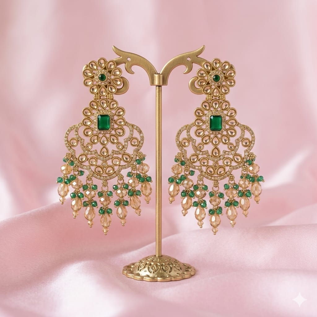 Traditional Kundan Jhumka Earrings
