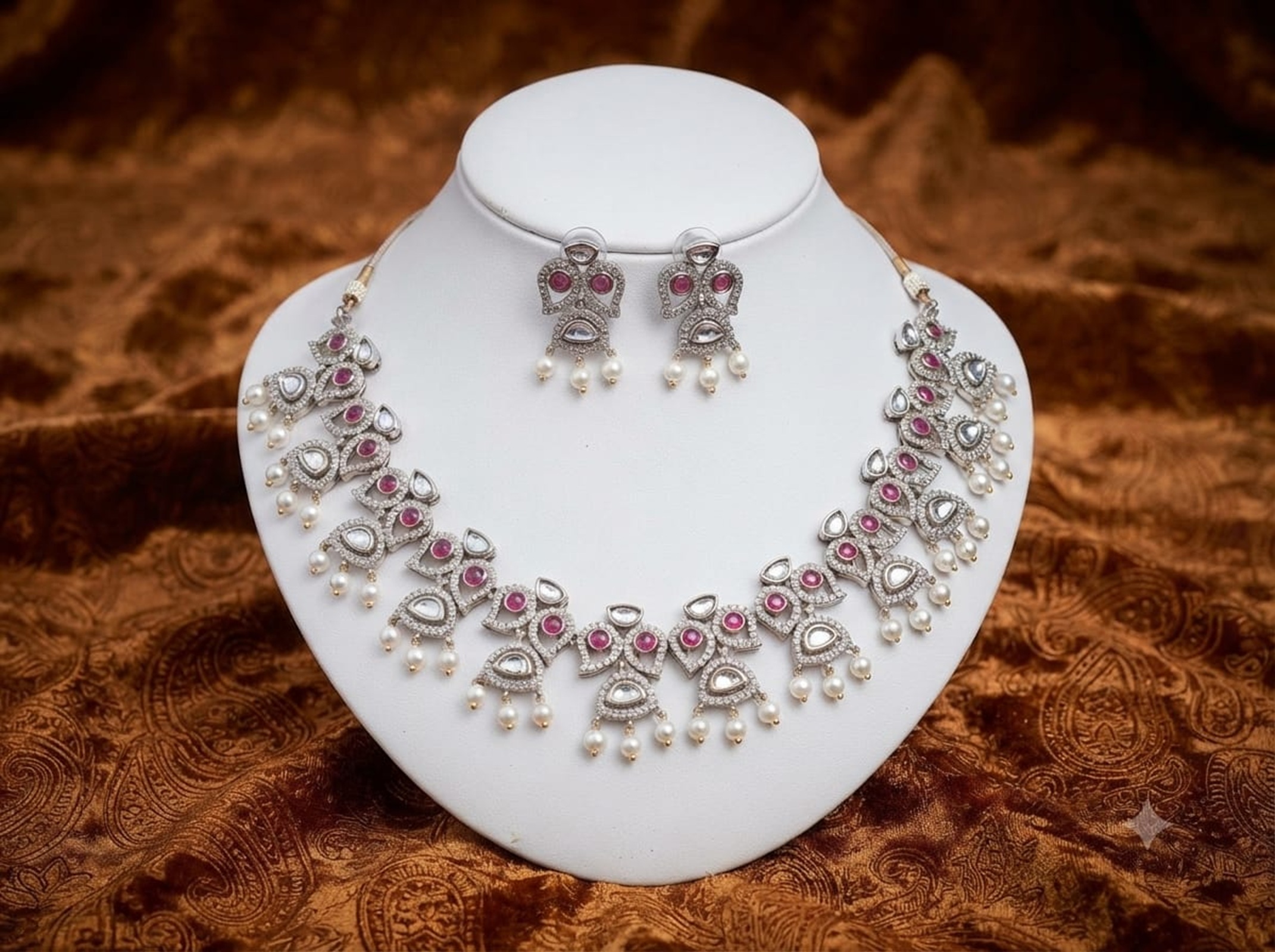 Antique Silver-Plated Necklace Set