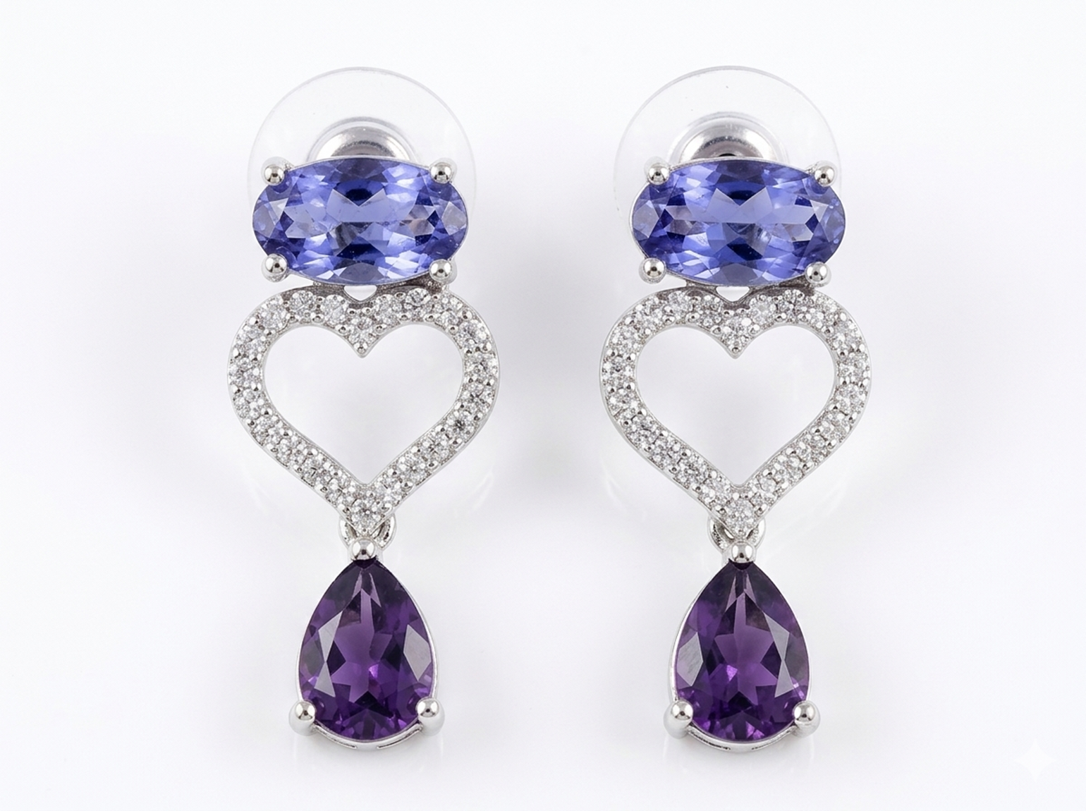 Elegant Heart Necklace and Earring Set