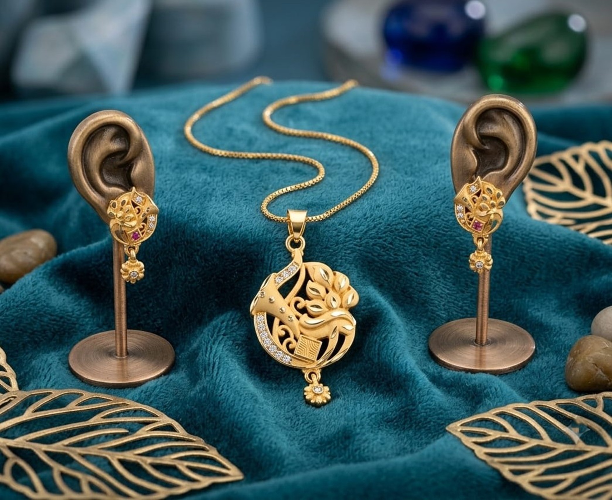 Elegant Gold-Plated Pendant Set