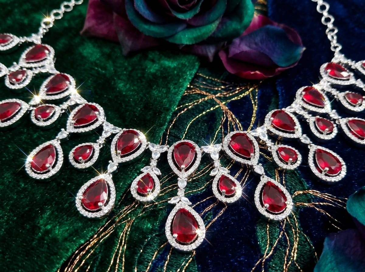 American Daimond Zirconia Necklace Set