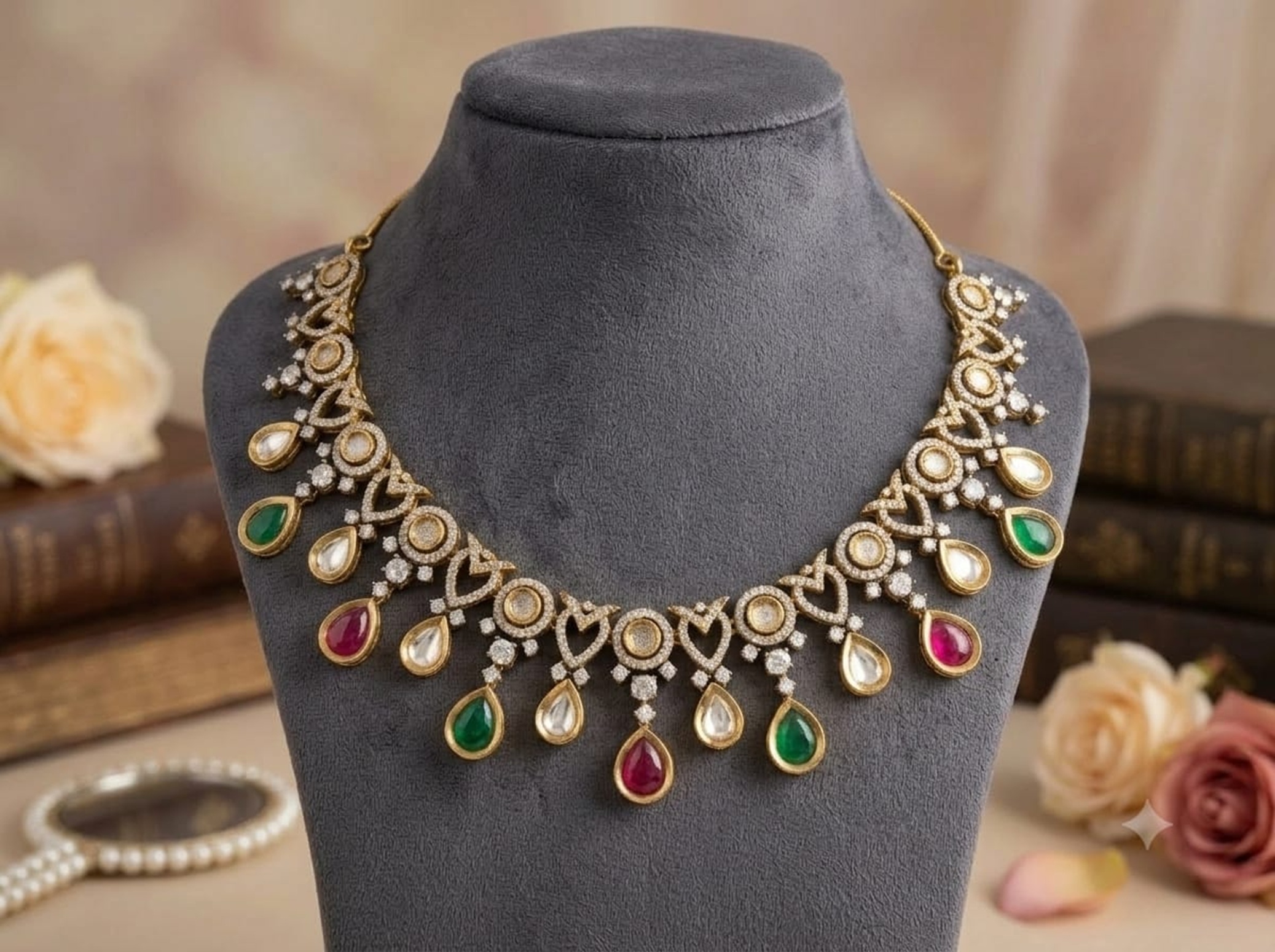 Kundan Stone Necklace Set