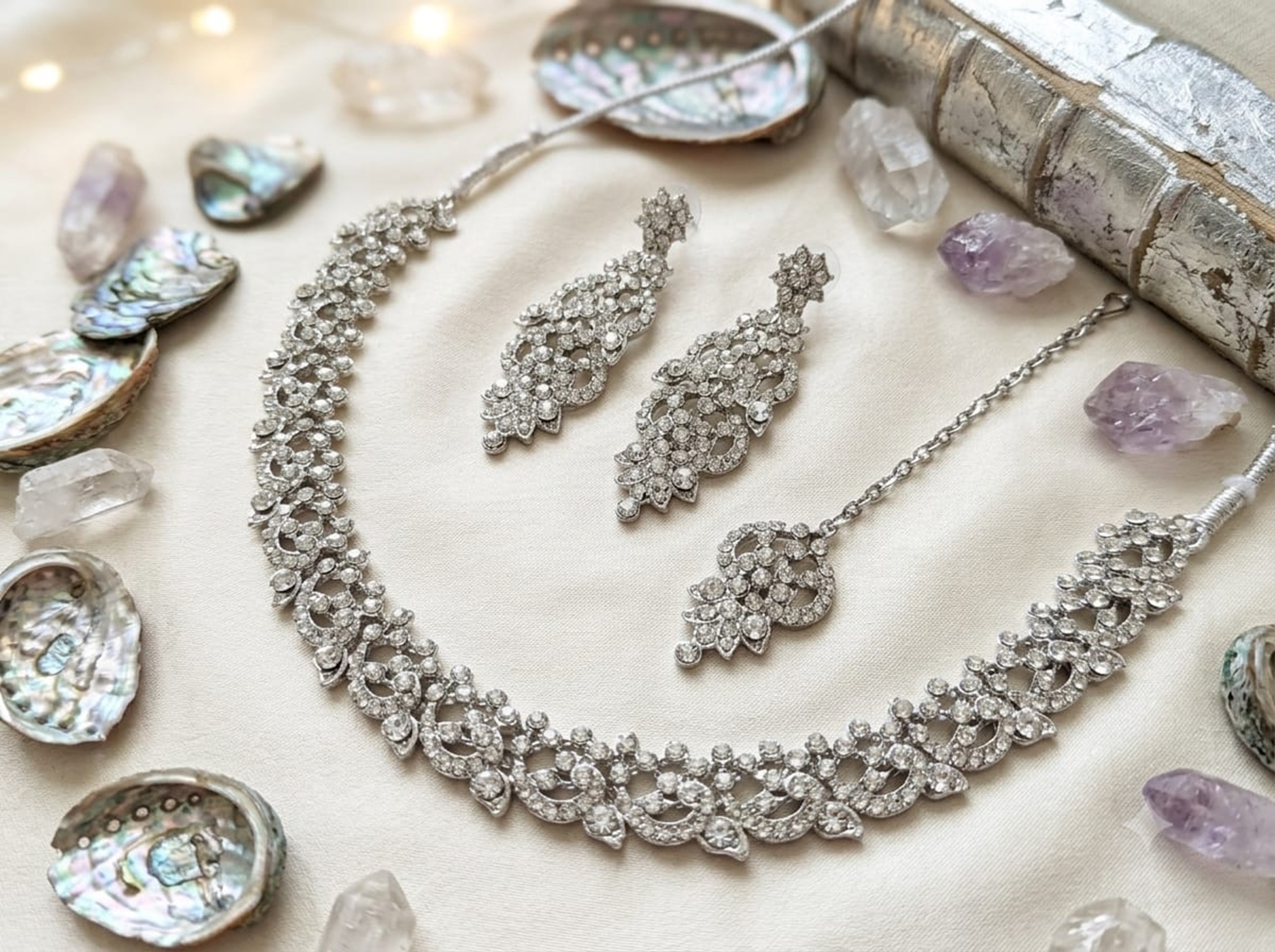 Crystal Bridal American Diamond Necklace Set