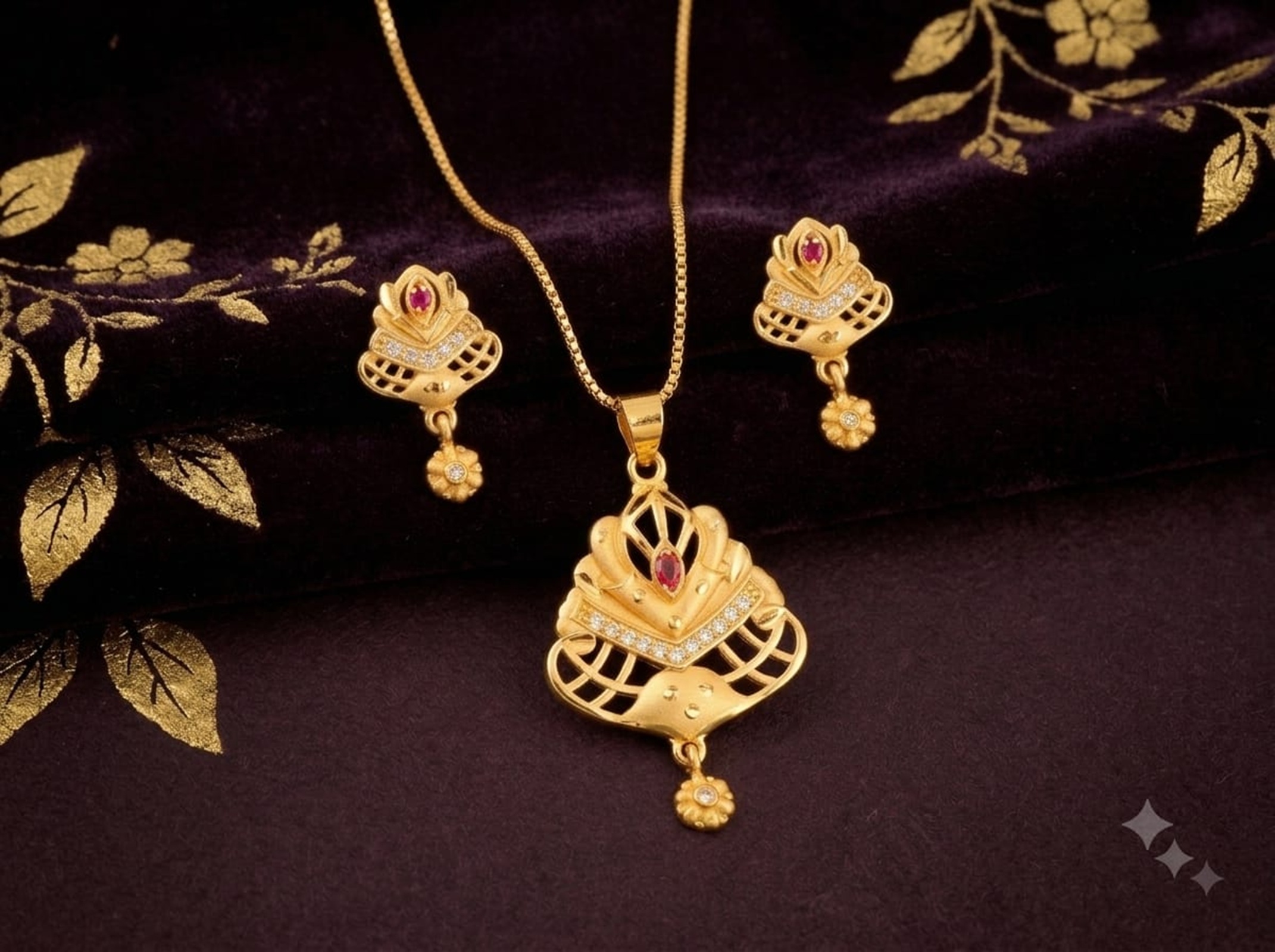 Elegant Gold-Plated Pendant Set