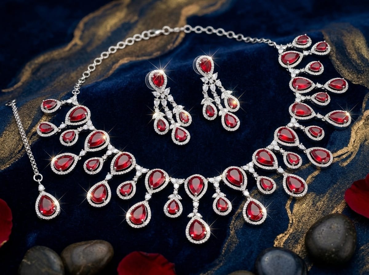 American Daimond Zirconia Necklace Set