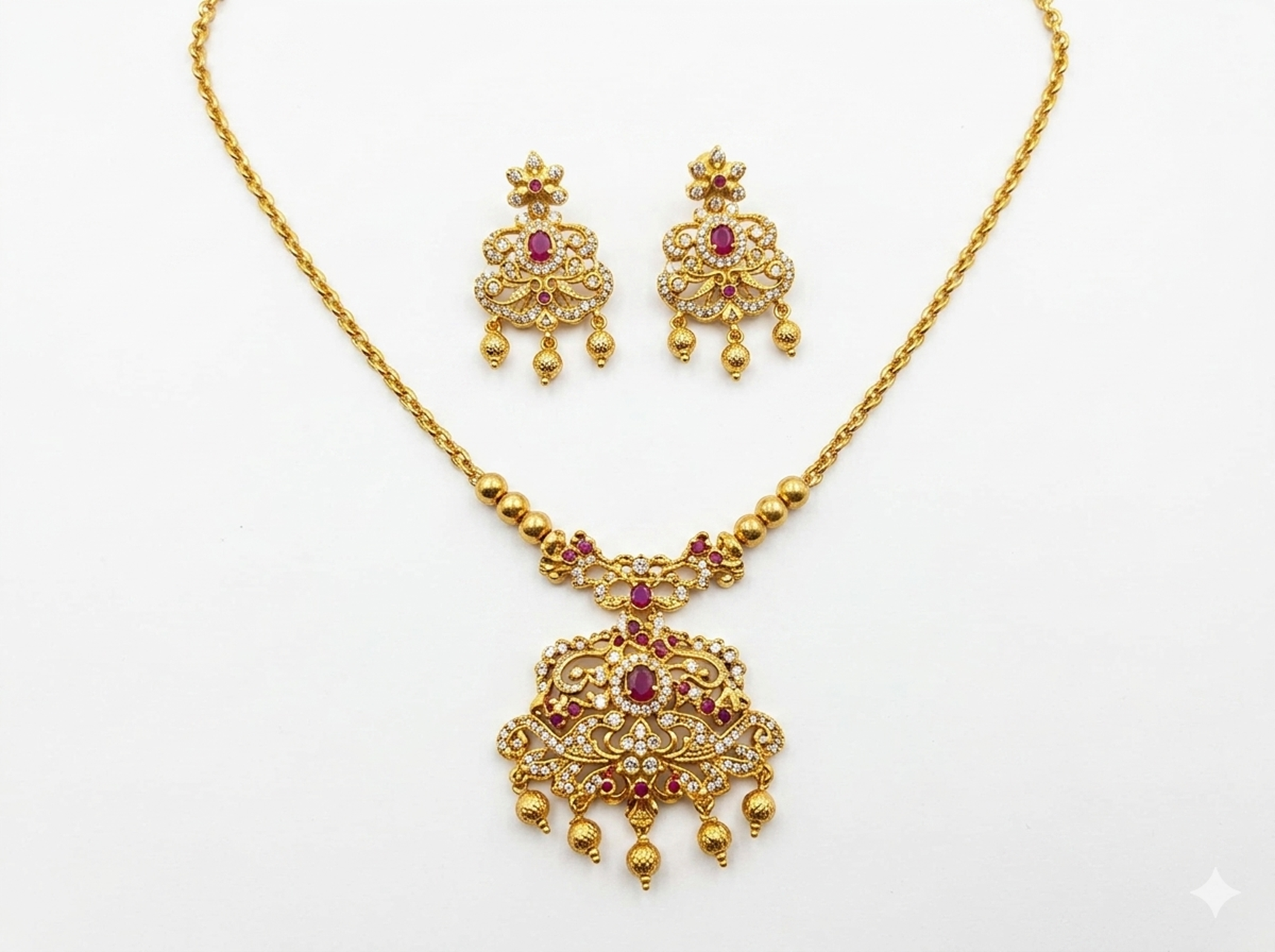 Traditional Gold Plated Antique Necklace Set
