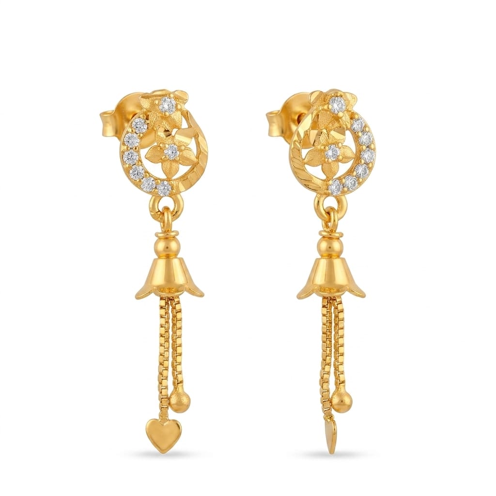 Gold-Plated Floral Drop Earrings