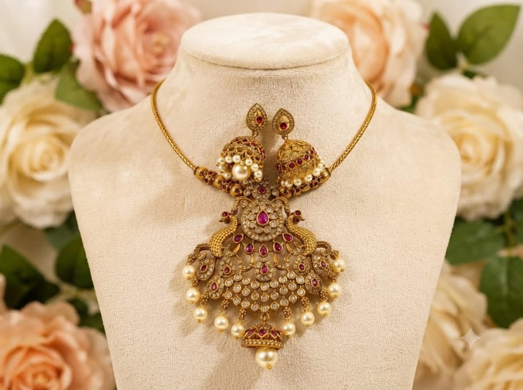 Traditional Antique FInish Necklace Set