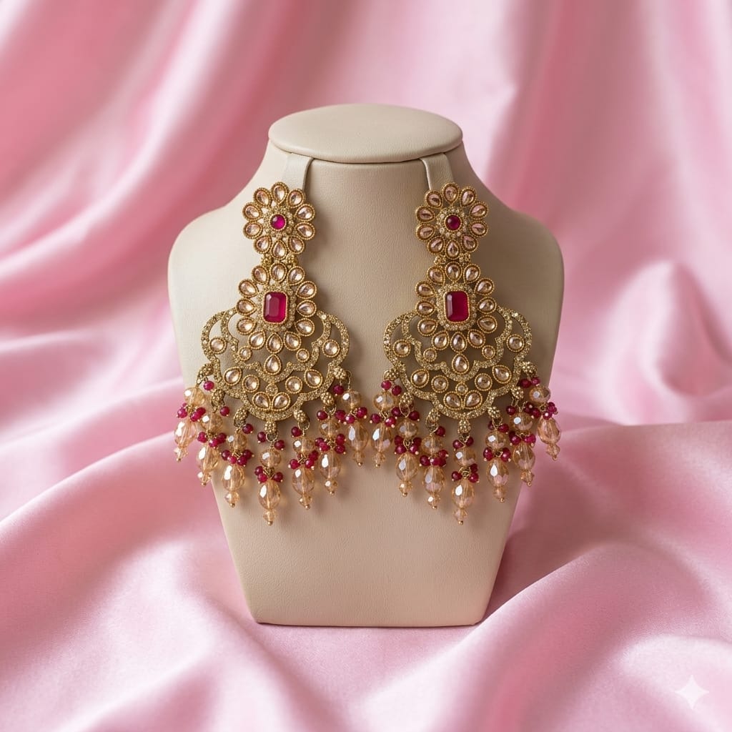 Traditional Kundan Jhumka Earrings