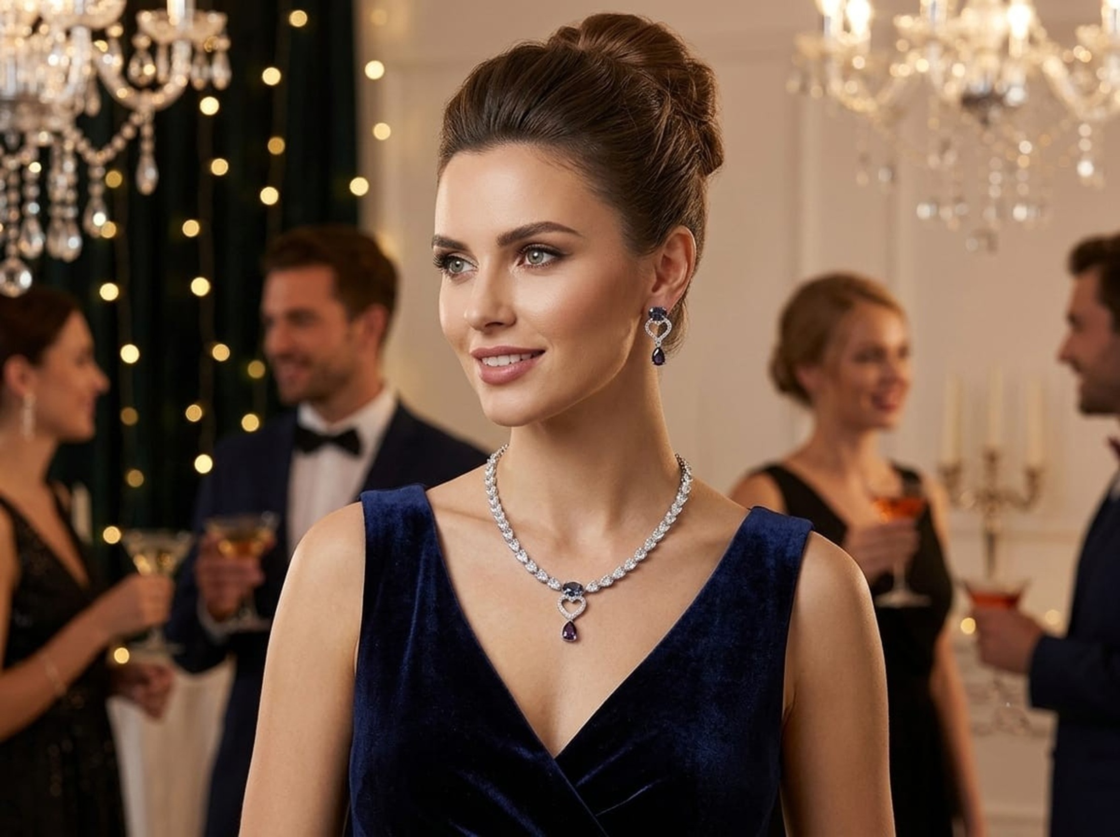 Elegant Heart Necklace and Earring Set