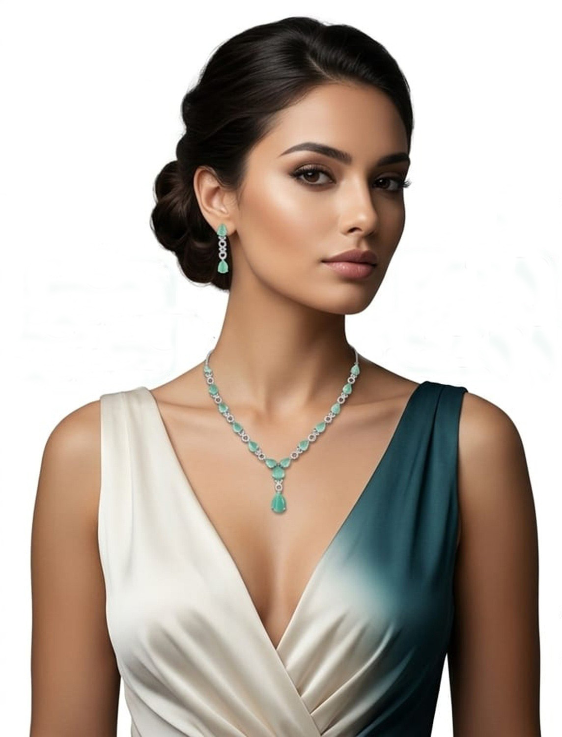 Mint Zirconia AD Jewellery Set