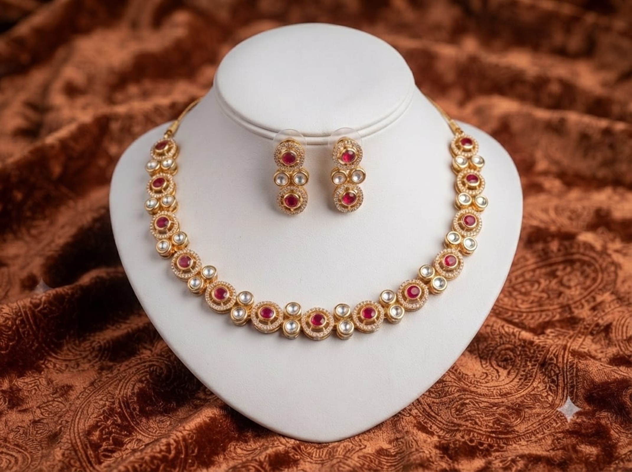 Floral Kundan Necklace Set